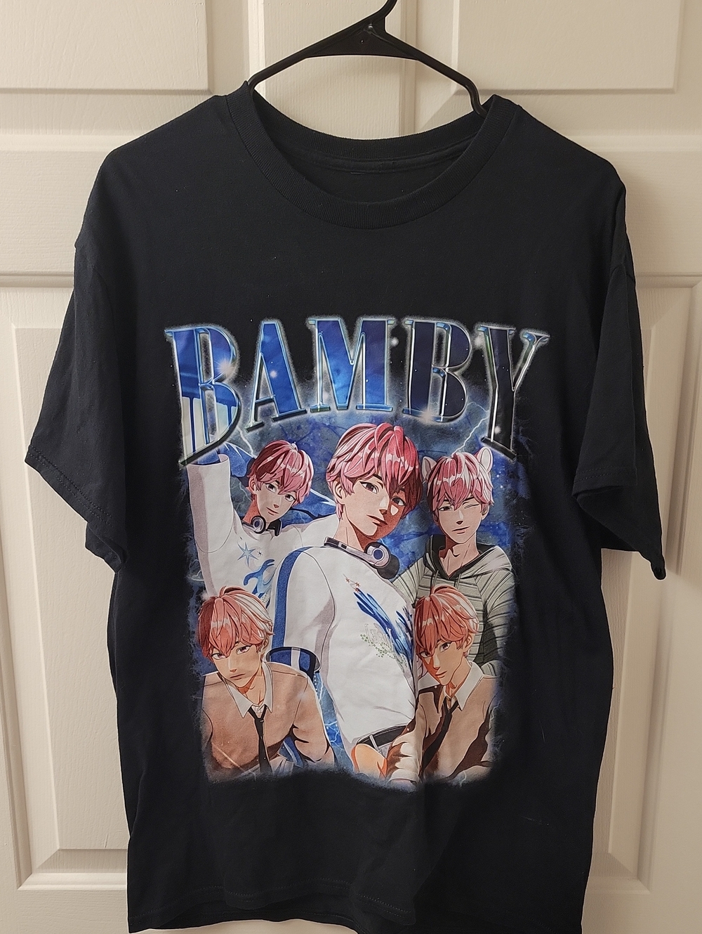 Bamby K POP Plave band Graphic Tee XL in Black with Pink Artwork